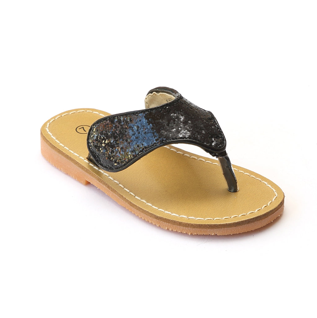 Gold glitter flip shops flops