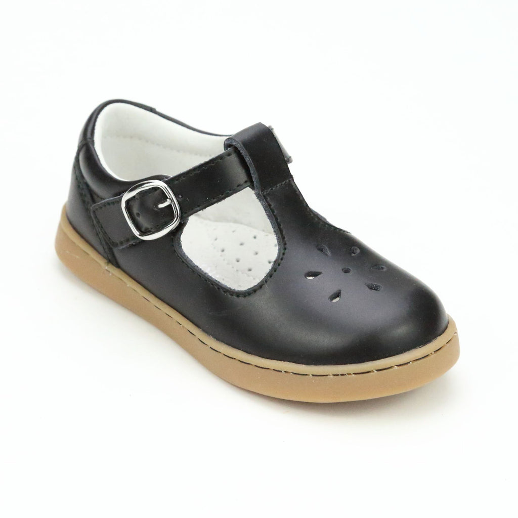 L'Amour Girls Chelsea Leather T-Strap Playground Mary Janes – Babychelle