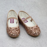 Victoria Toddler Girls Glitter Rosegold Ballet Flats - Babychelle.com