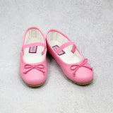 Alia Girls Classic Malibu Pink Leather Ballet Flats - Ballerina Flats - Babychelle.com