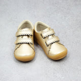 Toddler Girls Marisa Champagne Scalloped Double Strap Sneaker -Babychelle.com