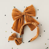 Caramel | Plisse Oversized Hand-tied Bow