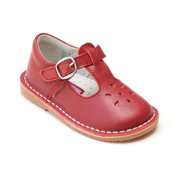 L'Amour Girls Classic 751 Red Leather Mary Janes – Babychelle