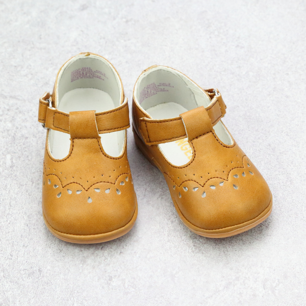 Mustard Shoes. Handmade Leather Women Shoes. T-strap Mary 