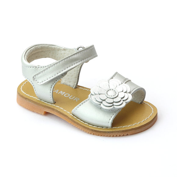 L'Amour Girls Layered Petal Leather Sandals – Babychelle