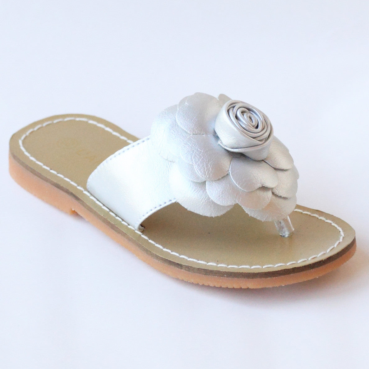 MONTELPARE TRADITION floral-appliqué leather sandals - White