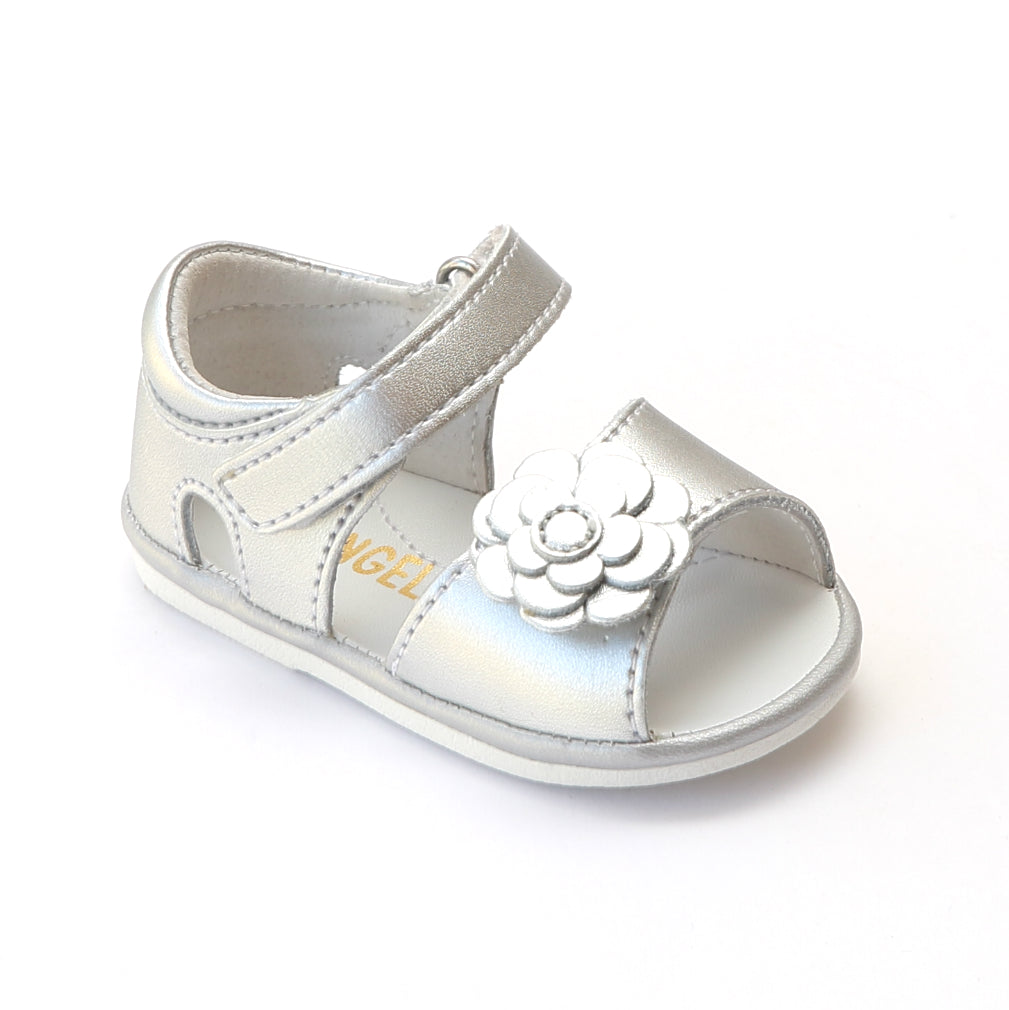 FINAL SALE - Angel Baby Girls Flower Leather Open Toe Sandals – Babychelle